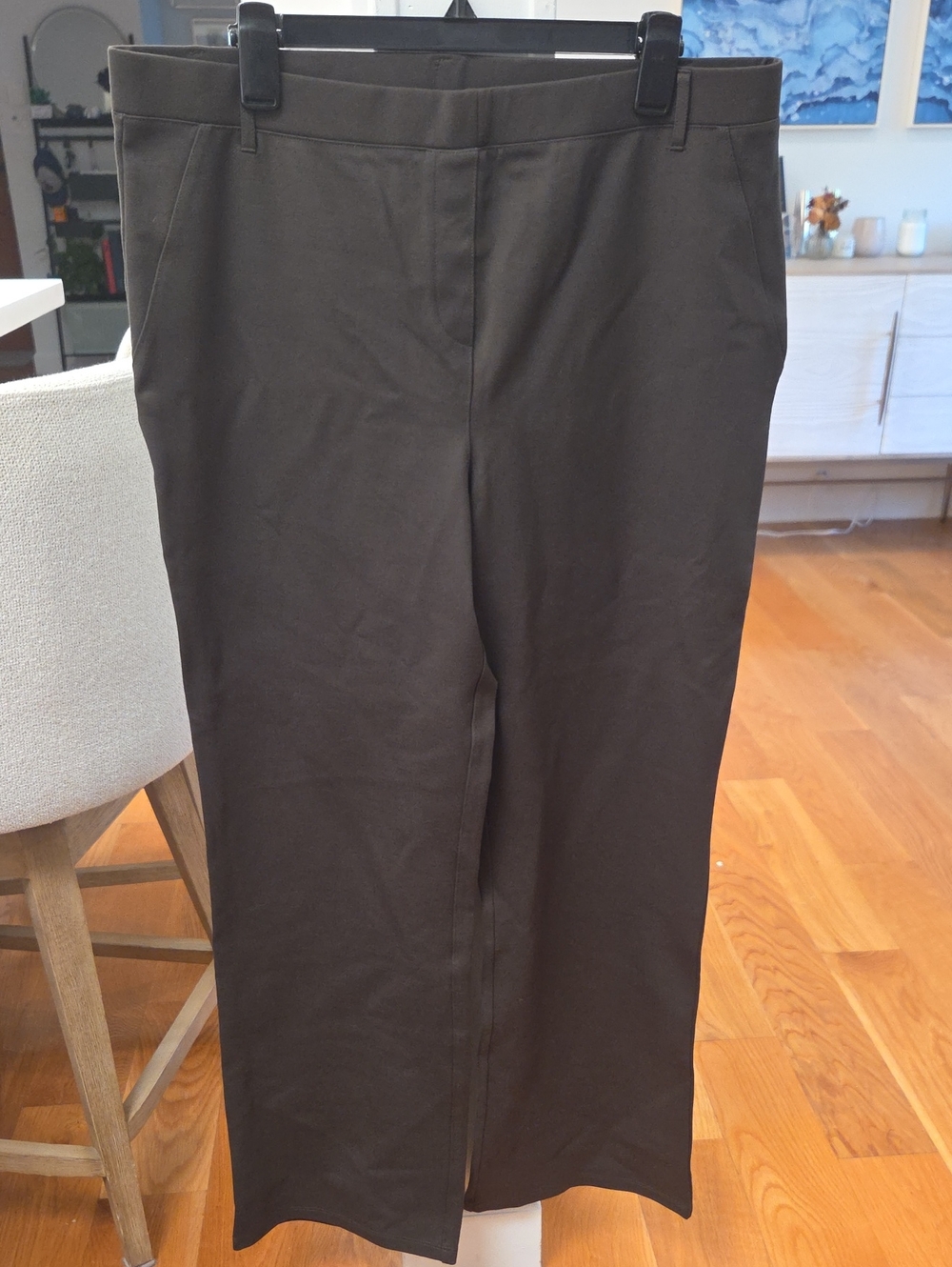 Quince Women's NWT Olive Green Ultra Stretch Ponte Straight Leg Pants (XL)